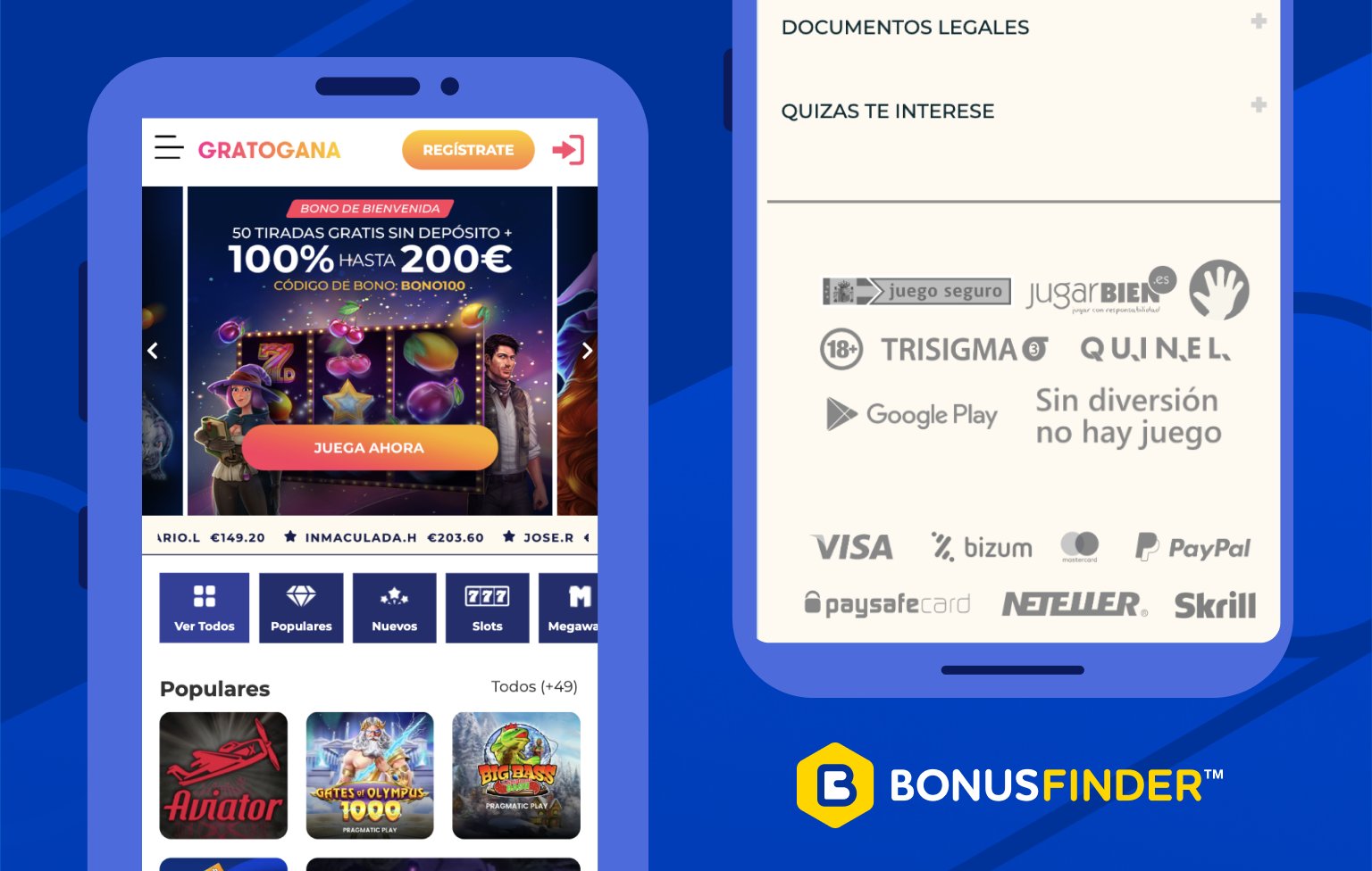 Lista de métodos de pago de Gratogana Casino