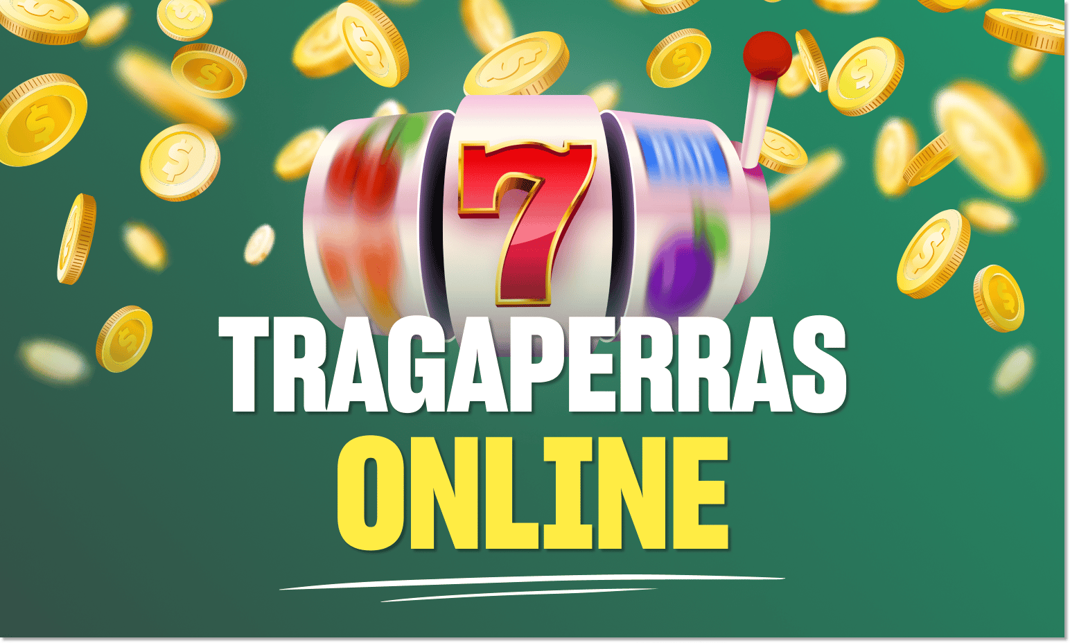 Tragaperras girando y lluvia de monedas