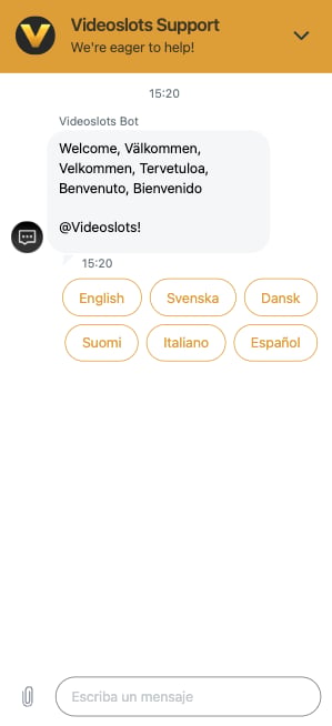 Videoslots chat en vivo
