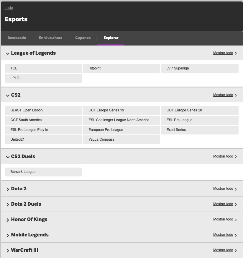Apuestas esports